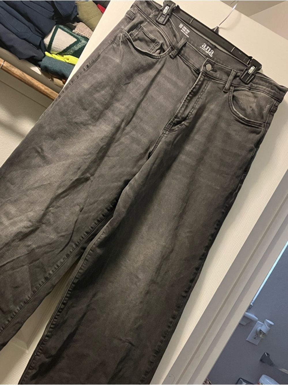 a.n.a Women's Wide Leg Jeans - Washed Black
